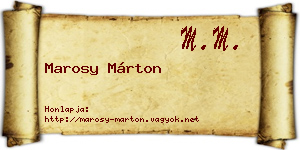 Marosy Márton névjegykártya